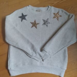 Zara Kids Sweatshirt with Silver Gold Glitter Stars Kids 11/12
